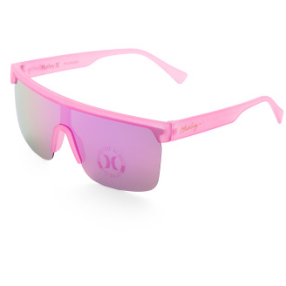 NEW Hurley Polarized Flat Top Shield 145mm Sunglasses In Milky Pink HSL1017OPR